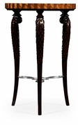 495242-ZEB JC Modern Icarus Feather Inlay 3 Legged End Table With Stainless Steel Stretcher