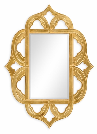 495336-GIL Jonathan Charles Moroccan Gilded Antique Gold-Leaf Mirror