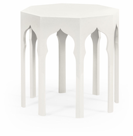495372-SNW Jonathan Charles Moroccan Side Table (Snow White)