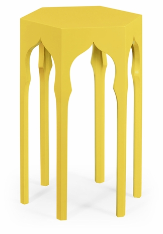 495374-YRC Jonathan Charles Moroccan Hexagon Lamp Table (Yellow Rain Coat)