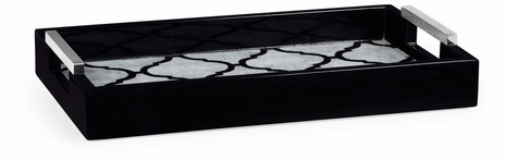 495492-EC001 JC Modern Indochine Rectangular Tray With Stainless Steel Handles