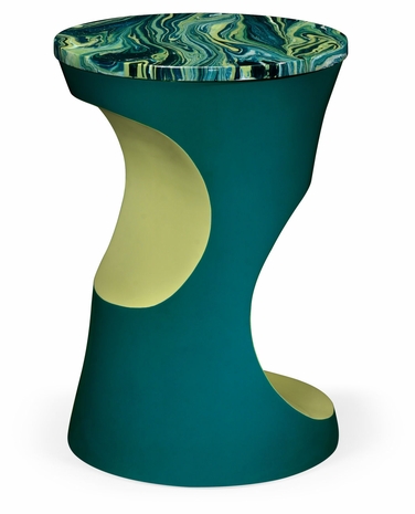 495511-TEP JC Modern Cosmo Teal Round Lamp Table