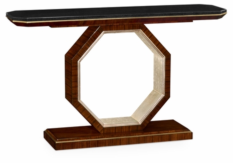 495544-DST JC Modern Octavia Console Table With Black Marble Top