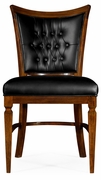 495565-SC-DST-L012 Jonathan Charles Fine Furniture JC Modern - Octavia Calista Dining Side Chair, Upholstered In Black Leather