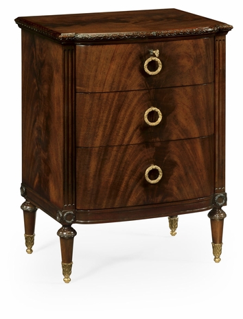 495571-MAH Jonathan Charles Buckingham Mahogany Bedside Chest Of Drawers