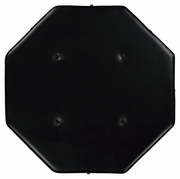 495574-DST-L012 Jonathan Charles Octagonal Calista Cocktail Ottoman, Upholstered in Black Leather