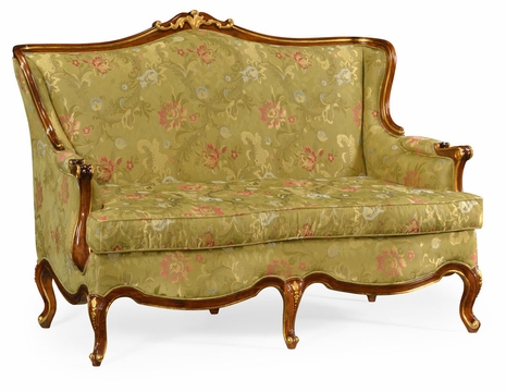 495598-BMA-FCOM Jonathan Charles Monte Carlo Two Seater Sofa With Gilded Carving, Upholstered In Com