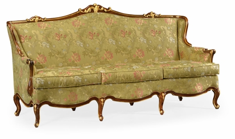 495599-BMA-FCOM Jonathan Charles Monte Carlo Three Seater Sofa With Gilded Carving, Upholstered In Com