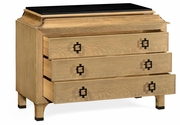 495652-NCO JC Modern Cosmo Chest Of Drawers In Natural Oak With Black India Marble Top