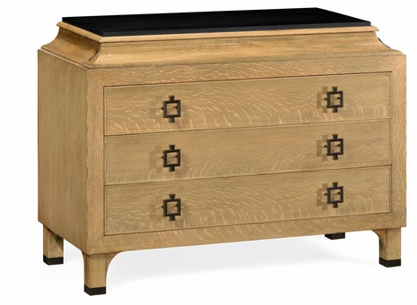 495652-NCO JC Modern Cosmo Chest Of Drawers In Natural Oak With Black India Marble Top