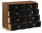 495661-MGC JC Modern Cosmo Large Serpentine Black Faux Crocodile Skin Chest Of Drawers