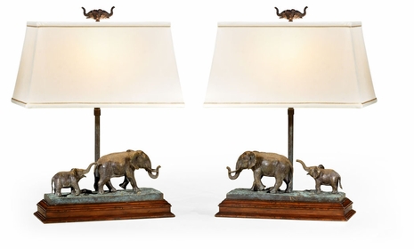 495762-SET-DBR Jonathan Charles Cosmo A Pair Of Elephant Table Lamps