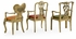 495771-BRS-036 Jonathan Charles Cosmo Set Of Miniature Brass Chairs With Leather Seats