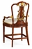 495802-BS-MAH-F001 Jonathan Charles Neo-Classical Gilded Lyre Back Bar stool armchair, Upholstered in MAZO