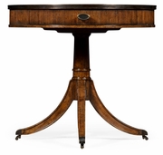 495831-LBM Jonathan Charles Brompton Drum Table With Reeded Edge