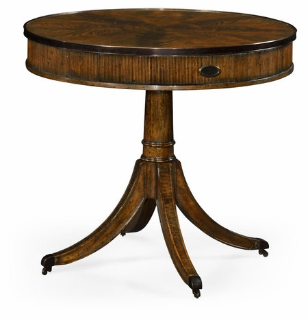 495831-LBM Jonathan Charles Brompton Drum Table With Reeded Edge