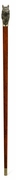 495883-MAH Jonathan Charles Curated Mahogany Walking Stick With Brass Wolf Topper