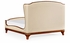 498123-USQ-BRW-L025 Jonathan Charles US Queen Louis XV Style Burl Walnut Bed, Upholstered in Cream Leather