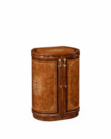 499102 Jonathan Charles Duchess Burl & Mother Of Pearl Inlaid Metamorphic Dressing Table with Burr Walnut Light - Nc High Lustre On Veneer Finish