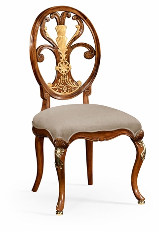 499166 Jonathan Charles Duchess Sheraton Style Oval Back Chair Fabric Seat (Side)
