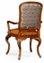 499179-AC-BRW-L011 Jonathan Charles Walnut armchair with DV medium antique chestnut leather seat and fabric back