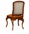 499179-SC-BRW-L011 Jonathan Charles Walnut side chair with DV medium antique chestnut leather seat and fabric back
