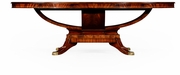 499339-96D-MAM-MOP Jonathan Charles Regency 96" Biedermeier Style Oval Dining Table With Fine Mop & Marquetry Inlay (For 8-10 Chairs)