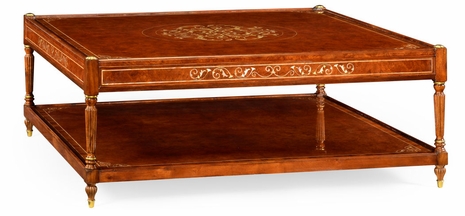 499467-BRW Jonathan Charles Duchess Inlaid Square Coffee Table