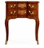 499488-MAM-MOP Jonathan Charles Regency Mahogany Bedside Chest With Mother Of Pearl & Marquetry