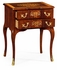 499488-MAM-MOP Jonathan Charles Regency Mahogany Bedside Chest With Mother Of Pearl & Marquetry