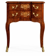 499488-MAM-MOP Jonathan Charles Regency Mahogany Bedside Chest With Mother Of Pearl & Marquetry