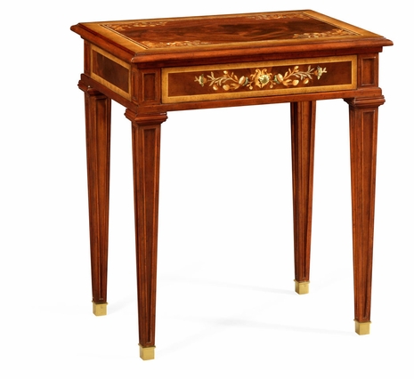 499506-MAM-MOP Jonathan Charles Regency Mahogany Side Table With Mother Of Pearl & Marquetry