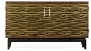 500011-GBP JC Modern Eclectic Chestnut Cabinet With Textured Bronze Antique Rub-Through Doors