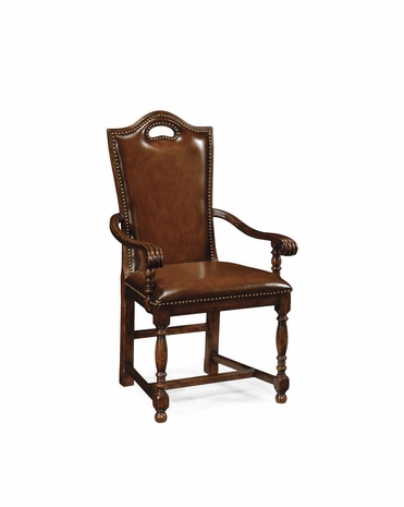 50001A Jonathan Charles Country Farmhouse Walnut Dining Arm Chair