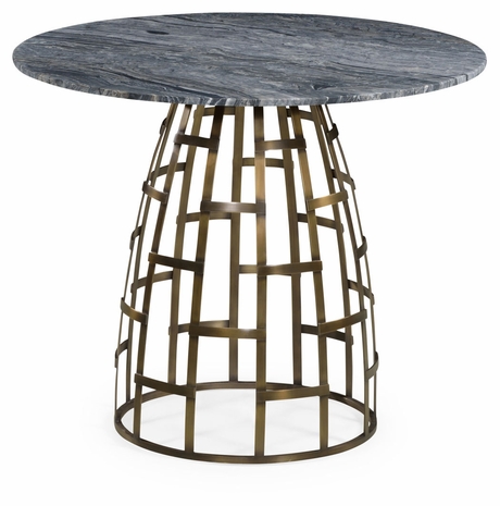 500040-36D-LBA JC Modern Langkawi Breakfast Table With Geometric Antique Brass Base