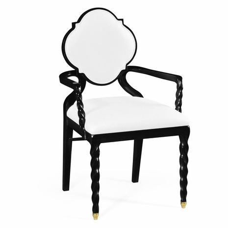 500050-AC-BLA-FCOM JC Modern Twist Armchair With Twist Leg, Upholstered In Com