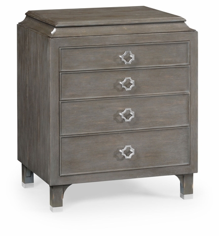 500064-SGO Jonathan Charles Small Pewter Oak Chest of Drawers