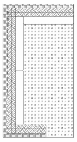 500068-LFT-R002-F501 JC Modern Tan Rattan Left Sofa With Standard Outdoor Fabric