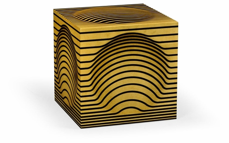 500164-SWB Jonathan Charles Fine Furniture JC Modern - Op Art Op Art Bright Satinwood Cube