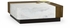 500178-WAT Jonathan Charles Rounded Square Autumn Walnut, Brass & Marble Puzzle Coffee Table