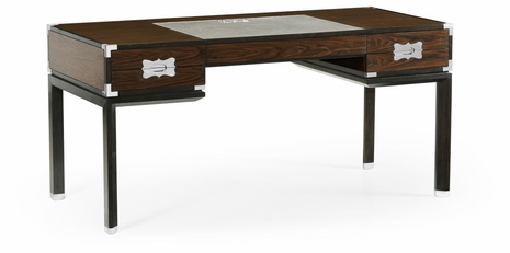 500184-SAD Jonathan Charles Campaign Style Dark Santos Rosewood Desk