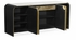 500193-ENO-M025 Jonathan Charles Curved Ebonised Oak & Brass Sideboard with White Calacatta Marble Top