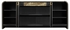 500193-ENO-M025 Jonathan Charles Curved Ebonised Oak & Brass Sideboard with White Calacatta Marble Top
