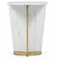 500194-MED-M025 Jonathan Charles Medium White Calacatta Marble & Brass End Table