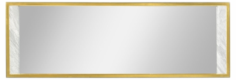 500199-ENO-M025 Jonathan Charles Long Rectangular Ebonised Oak & White Calacatta Marble Hanging Mirror