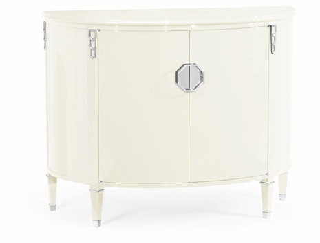 500203-PWW Jonathan Charles Demilune Ivory Storage Cabinet