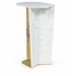 500207-M025 Jonathan Charles Contemporary White Calacatta Marble & Brass Sofa Table