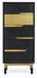 500231-ENO Jonathan Charles Contemporary Tall Ebonised Oak & Brass Chest of Five Drawers