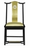 500250-SC-LBG-F011 Jonathan Charles Asian Fusion Black Gloss & Brass Dining Side Chair, Upholstered in Gold Silk