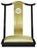 500250-SC-LBG-F011 Jonathan Charles Asian Fusion Black Gloss & Brass Dining Side Chair, Upholstered in Gold Silk